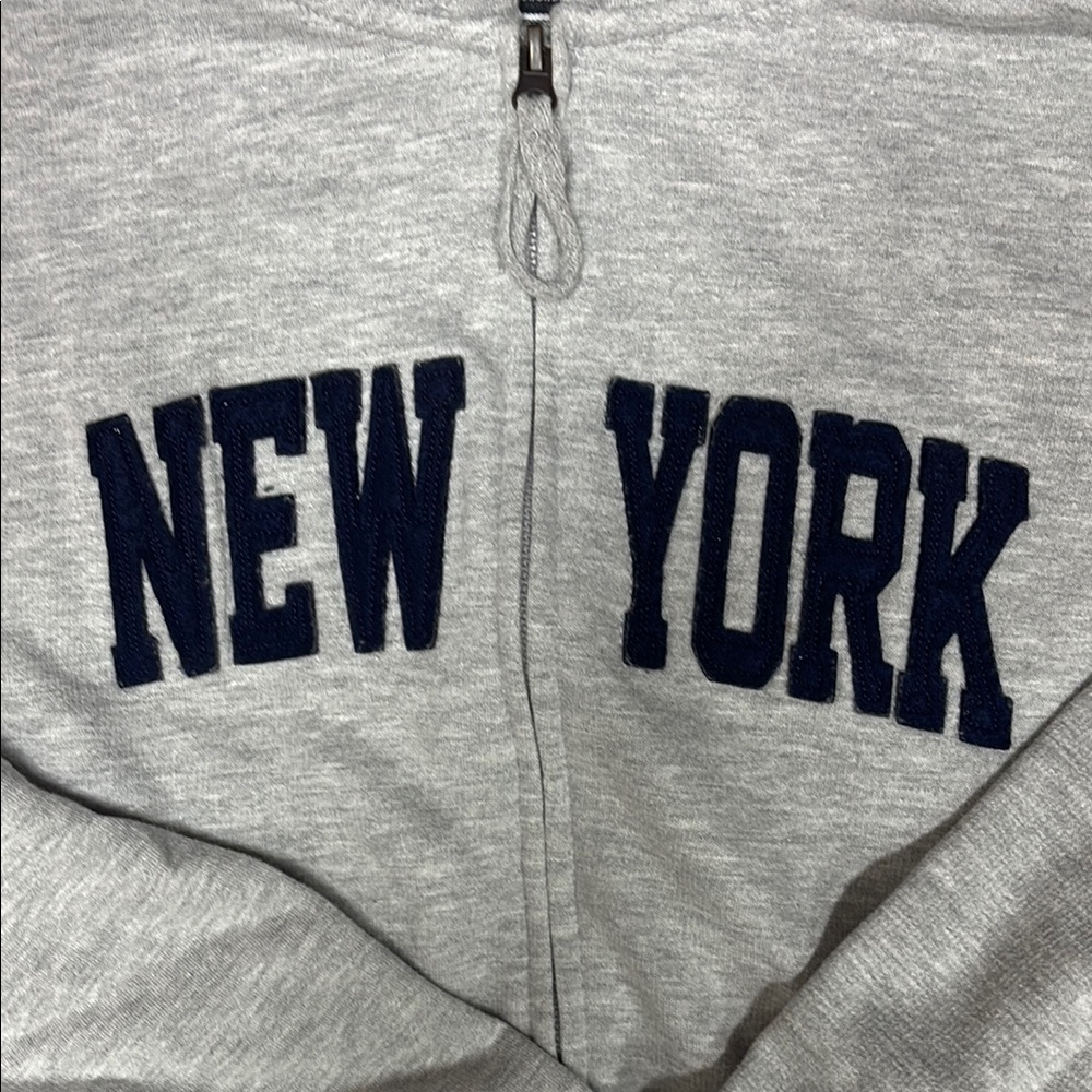 Gray Men's NEW YORK Hoodie Sweatshirt Zippered New